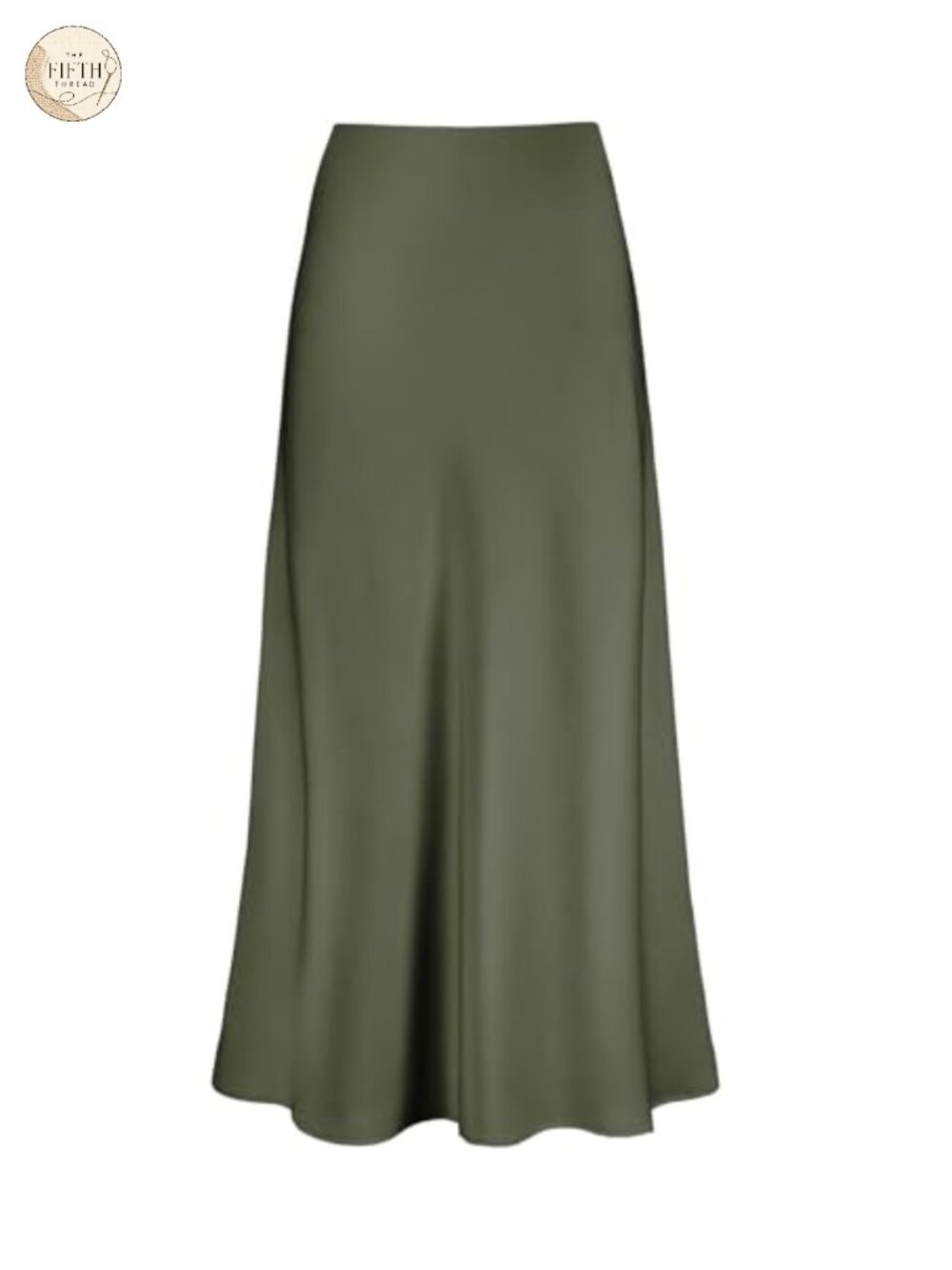 A-Line Satin High Waisted Maxi Skirt